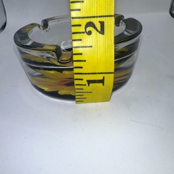 RARE Vintage Small Mid-Century Modern MCM Glass Ashtray 3 Slot - Picture 6 of 6